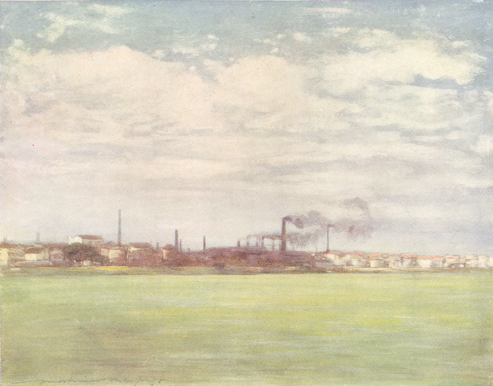 FRANCE. On the Seine, France 1920 old antique vintage print picture